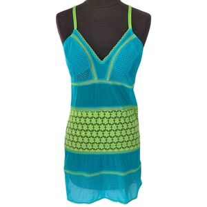 Y2K Rampage Cami Dress Mesh Lingerie Floral Lace Vintage 90s Women’s Size XL